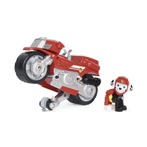 NEW, Paw Patrol Moto Pups MARSHALL Deluxe Motorcycle Pull Back Vehicle & Figure - Picture 1 of 3